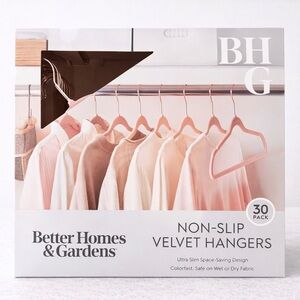 Better Homes & Gardens Non-Slip Soft Pink Velvet Hangers – 30 Pack